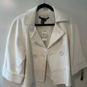 Scott Taylor Women's Cream Double-Breasted Pea Coat